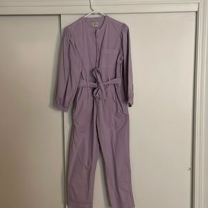Jcrew - petite Puff-sleeved Jumpsuit, Icy Orchid